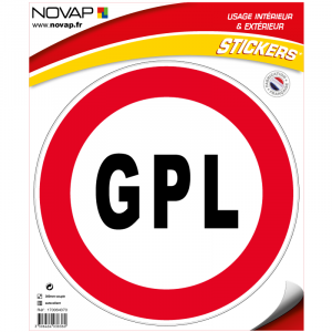 Panneau Interdit aux GPL - Vinyle adhésif Ø300mm - NOVAP