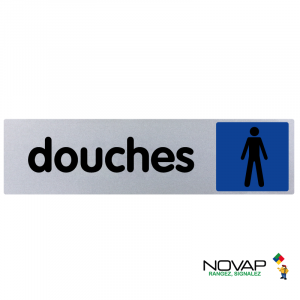 Plaquette Douches hommes - Plexiglas couleur 170x45mm - Novap