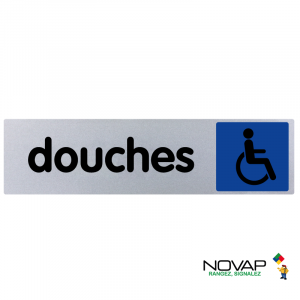 Plaquette Douches handicapes - Plexiglas couleur 170x45mm - Novap