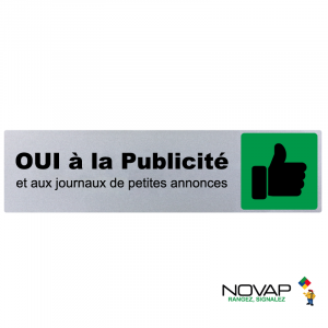 Plaquette de porte OUI à la publicité - Plexiglas couleur 170x45mm - 4038773