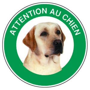 Panneau Attention au chien Labrador - Rigide Ø180mm - 4040318