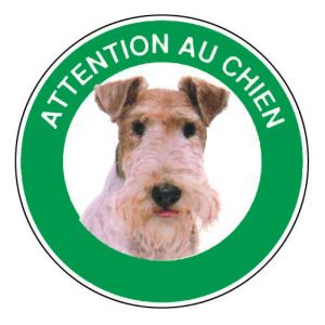 Panneau Attention au chien Fox - Rigide Ø180mm - 4040479