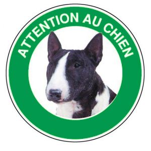Panneau Attention au chien Bull-terrier - Rigide Ø180mm - 4040509