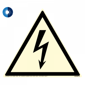 Panneau photoluminescent HD Danger electrique - rigide triangle 300mm - Novap