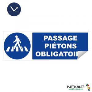 Adhésif Passage Piétons obligatoire - Classe 1 - 450x150mm - NOVAP