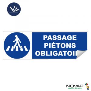 Adhésif Passage Piétons obligatoire - Classe 2 - 450x150mm - Novap