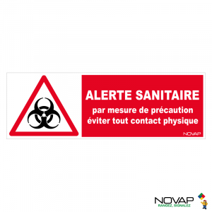 Panneau Alerte sanitaire - mesure de sécurité - 450x150mm - Novap