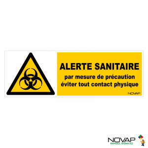 Panneau Alerte sanitaire - mesure de sécurité - 450x150mm - Novap