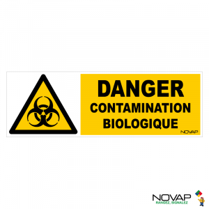 Panneau Danger contamination biologique - 450x150mm - Novap