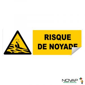 Adhésif Risque de noyade - 450x150mm - Novap