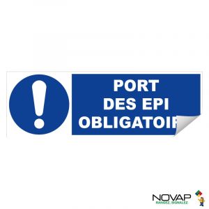 Adhésif Port des EPI obligatoire - 450x150mm - NOVAP
