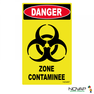Panneau Danger Zone Contaminée - haute visibilité - 200x330mm - 4090832
