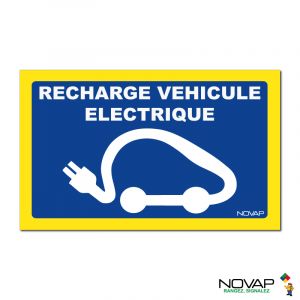 Panneau Recharge véhicule électrique - haute visibilité - 330x200mm | Novap