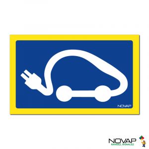 Panneau Recharge véhicule électrique (logo seul) - haute visibilité - 330x200mm | Novap