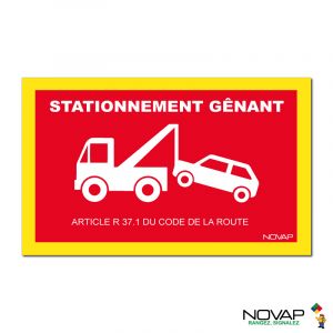 Panneau Stationnement gênant - haute visibilité - 330x200mm - Novap