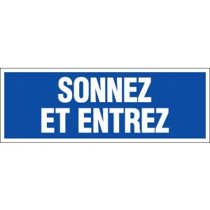 Panneau Sonnez et entrez - Rigide 330x120mm - 4140353