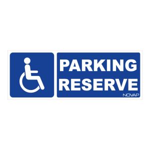Panneau Parking réserve au handicapé- Rigide 330x120mm - Novap