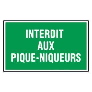 Panneau Interdit aux pique niqueurs - Rigide 330x200mm - 4160368