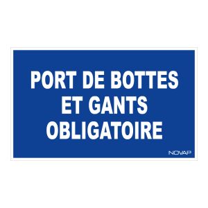 Panneau Port bottes et gants obligatoire - Rigide 330x200mm - 4160429