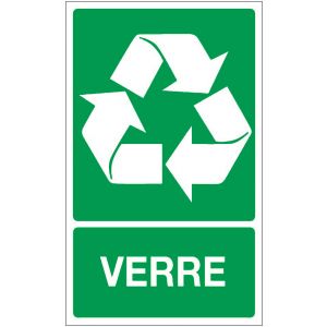 Panneau Recyclage selectif des dechets en verre - Rigide 330x200mm - 4161068