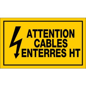 Panneau Attention cables enterres haute tension - Rigide 330x200mm - 4161303