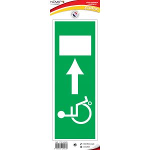 Panneau Sortie de secours handicapés à droite - Vinyle adhésif 330x120mm - 4230436
