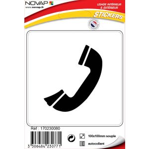 Plaquette Téléphone interdit - Design Anthracite 90x90mm - 4330860