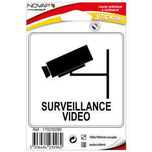 Pictogramme adhésif - Surveillance vidéo - Novap