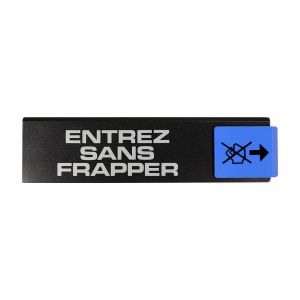 Plaquette de porte Entrez sans frapper - Europe design 175x45mm - 4260228