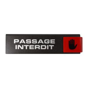 Plaquette de porte Passage interdit - Europe design 175x45mm - 4261157