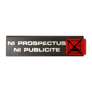 Plaquette de porte Ni prospectus ni publicité - Europe design 175x45mm - 4261317