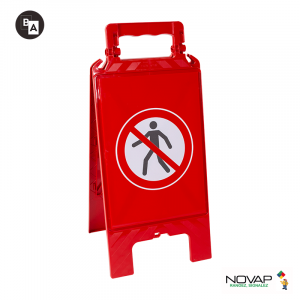 Chevalet de signalisation modulable rouge - Passage interdit - Novap