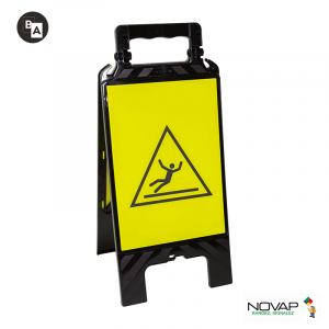 Chevalet de signalisation modulable noir - Sol glissant - Novap