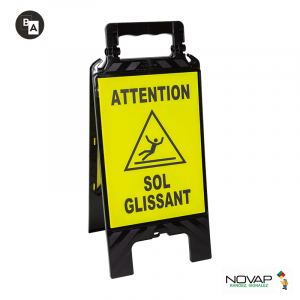 Chevalet de signalisation modulable noir - Sol glissant - Novap