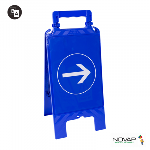 Chevalet de signalisation modulable Bleu - Sens obligatoire - Novap