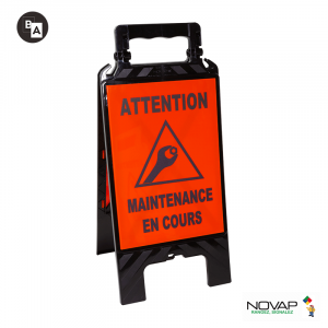 Chevalet de signalisation modulable noir - Maintenance en cours - Novap