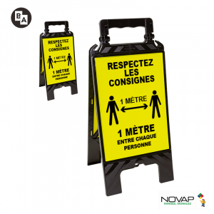 Chevalet modulable noir - Respectez les consignes de sécurité - Novap