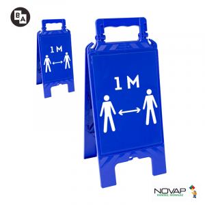 Chevalet modulable bleu - 1m entre les personnes - Novap