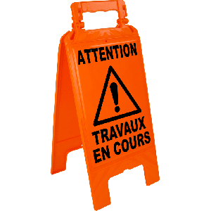 Chevalet Travaux en cours - Orange - Novap