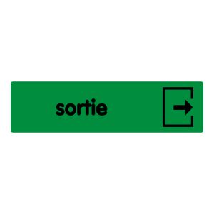 Plaquette de porte Sortie avec flèche - couleur 170x45mm - 4321370