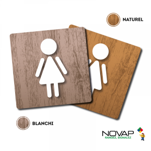 Plaquettes 90x90mm - Toilettes Femmes - Wood | NOVAP
