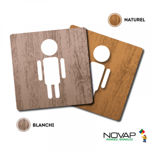 Plaquettes 90x90mm - Toilettes hommes - Wood | NOVAP
