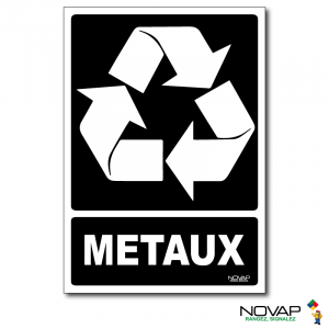 Panneau Recyclage déchets Métaux - Rigide A5 - Novap