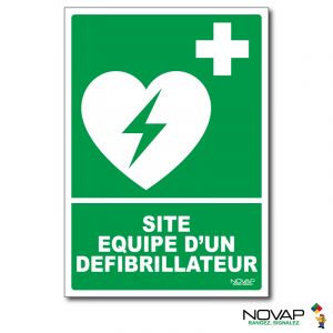 Panneau Site équipé d'un défibrillateur DAE - Rigide A5 - Novap