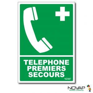 Panneau Téléphone de premiers secours - Rigide A5 - Novap