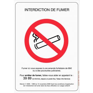 Adhésif 148x210mm Interdiction de Fumer - 4610009