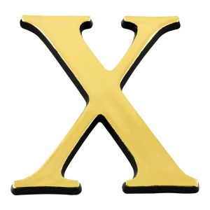 Lettre X en relief autocollant - Or