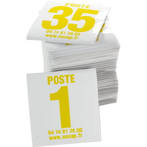 Lot de 35 plaques postes de chasse - jaune - Novap