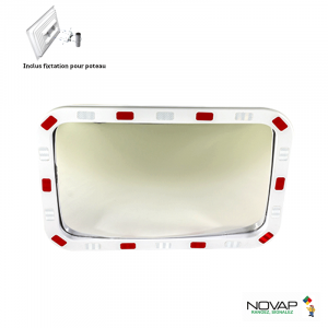 Miroir de sécurité pour voies privée - 600 x 400 mm - Novap