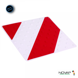 Dalle podotactile intérieure/extérieure Rouge/Blanc - Novap